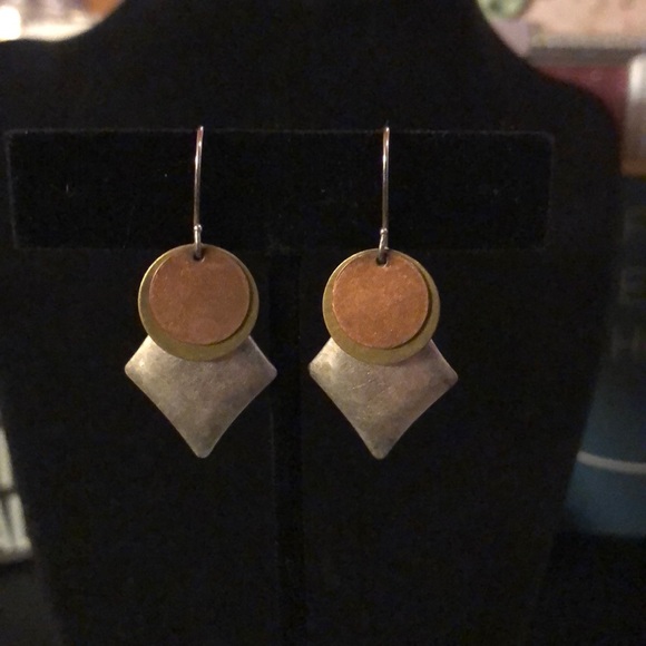Rustic Southwestern Mixed Metals Earrings - Picture 1 of 1